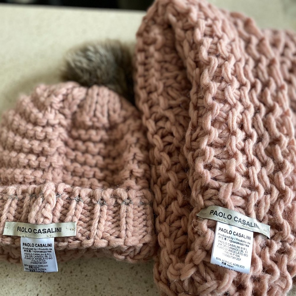 PAOLO CASALINI MATCHING HAT AND SCARF/NECK WARMER - Picture 3 of 4